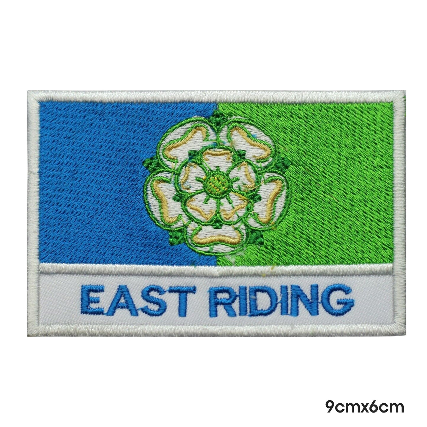 EAST RIDING County Flag With Name Patch Iron on Sew on Patch Badge For Clothes.