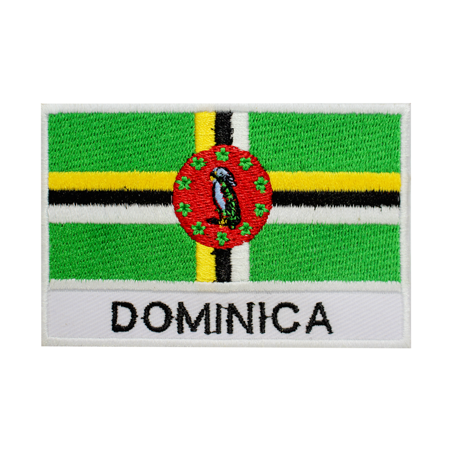 Parche de la bandera de Dominica para planchar, coser en parche bordado, parche de la bandera del condado nacional