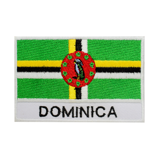 Parche de la bandera de Dominica para planchar, coser en parche bordado, parche de la bandera del condado nacional