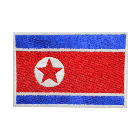 NORTH KOREA Flag Patch Iron On Patch Sew On Patch Embroidered Patch National County Flag Patch