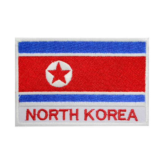 NORTH KOREA Flag Patch Iron On Patch Sew On Patch Embroidered Patch National County Flag Patch