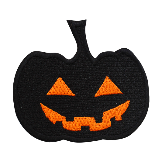 Patch d'Halloween citrouille noire à repasser à coudre sur un badge pour vêtements.