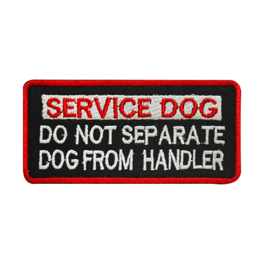 SERVICE DOG DO NOT SEPARATE Words Letters Logo Sew On Patch Badge