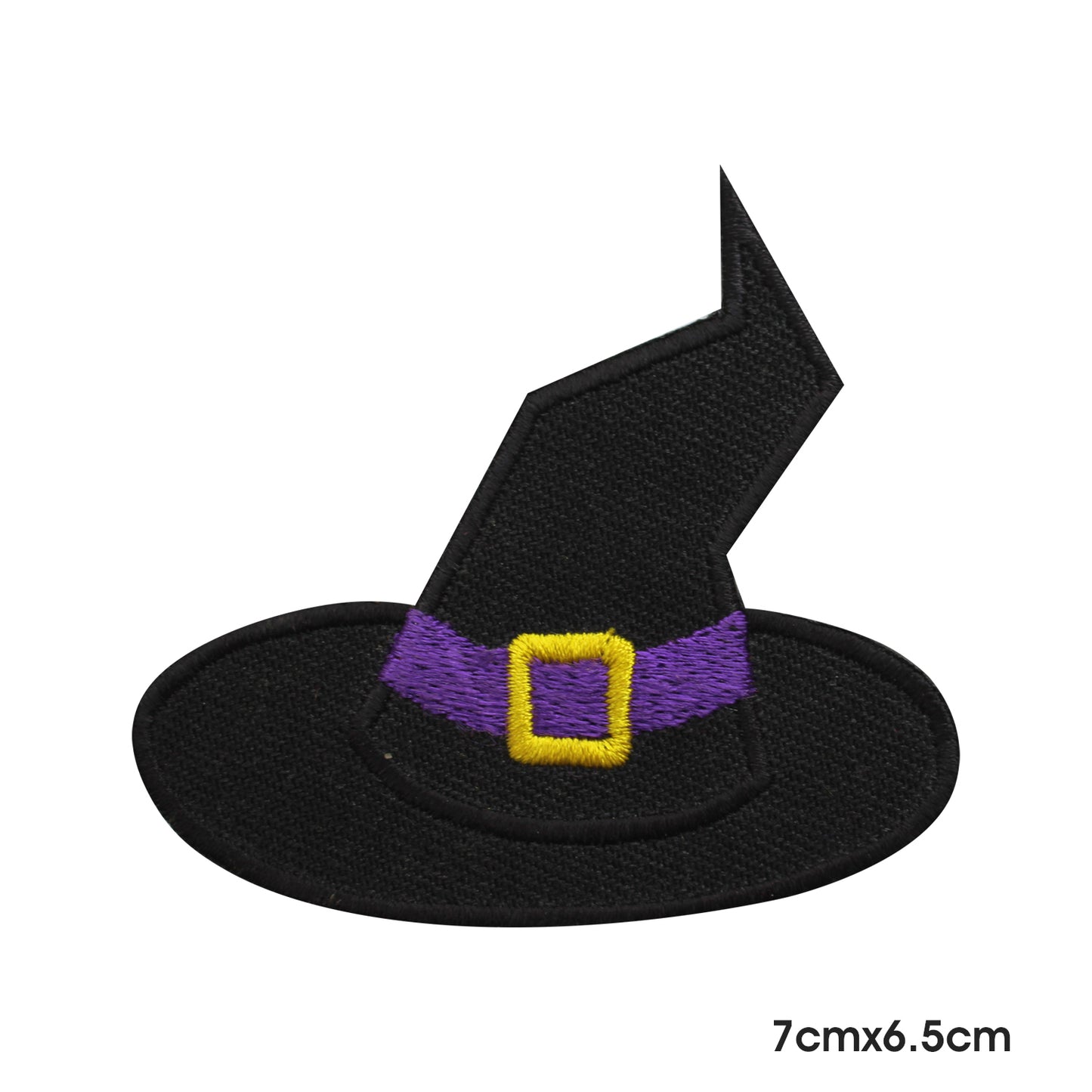 Parche de sombrero negro de bruja para planchar y coser, insignia para ropa.