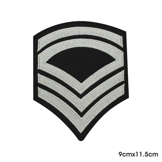 Army Strip White Patch Iron on Sew on Patch Badge For Clothes.