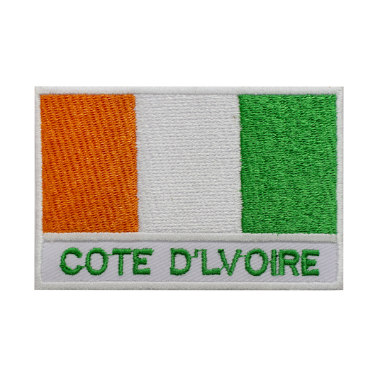 Parche de bandera de COTE D'LVOIRE, parche para planchar, parche para coser, parche bordado, parche de bandera del condado nacional