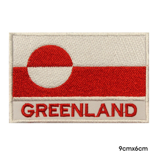 Drapeau national du Groenland avec nom