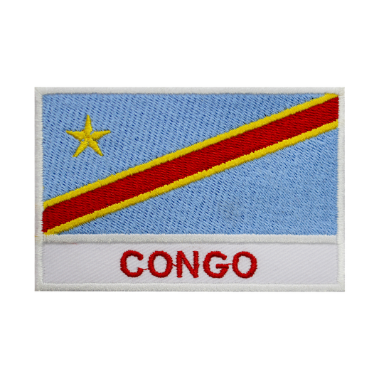 Parche de la bandera del CONGO para planchar, coser en parche bordado, parche de la bandera del condado nacional