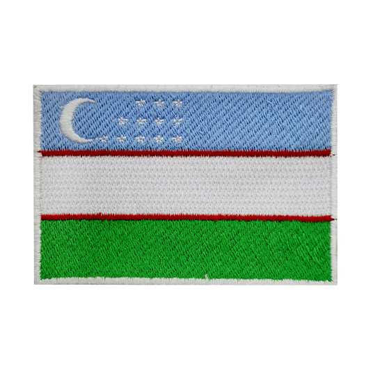 Parche de bandera de UZBEKISTÁN para planchar, parche para coser, parche bordado, parche de bandera del condado nacional