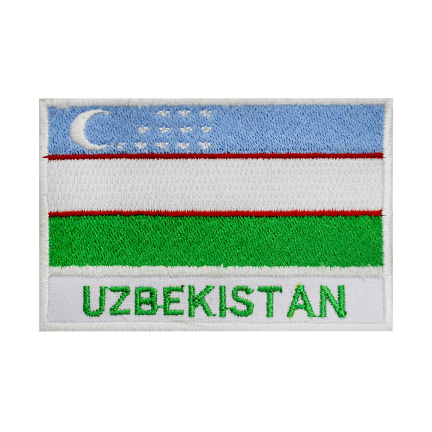 Parche de bandera de UZBEKISTÁN para planchar, parche para coser, parche bordado, parche de bandera del condado nacional