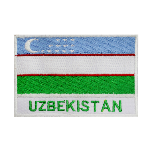 Parche de bandera de UZBEKISTÁN para planchar, parche para coser, parche bordado, parche de bandera del condado nacional