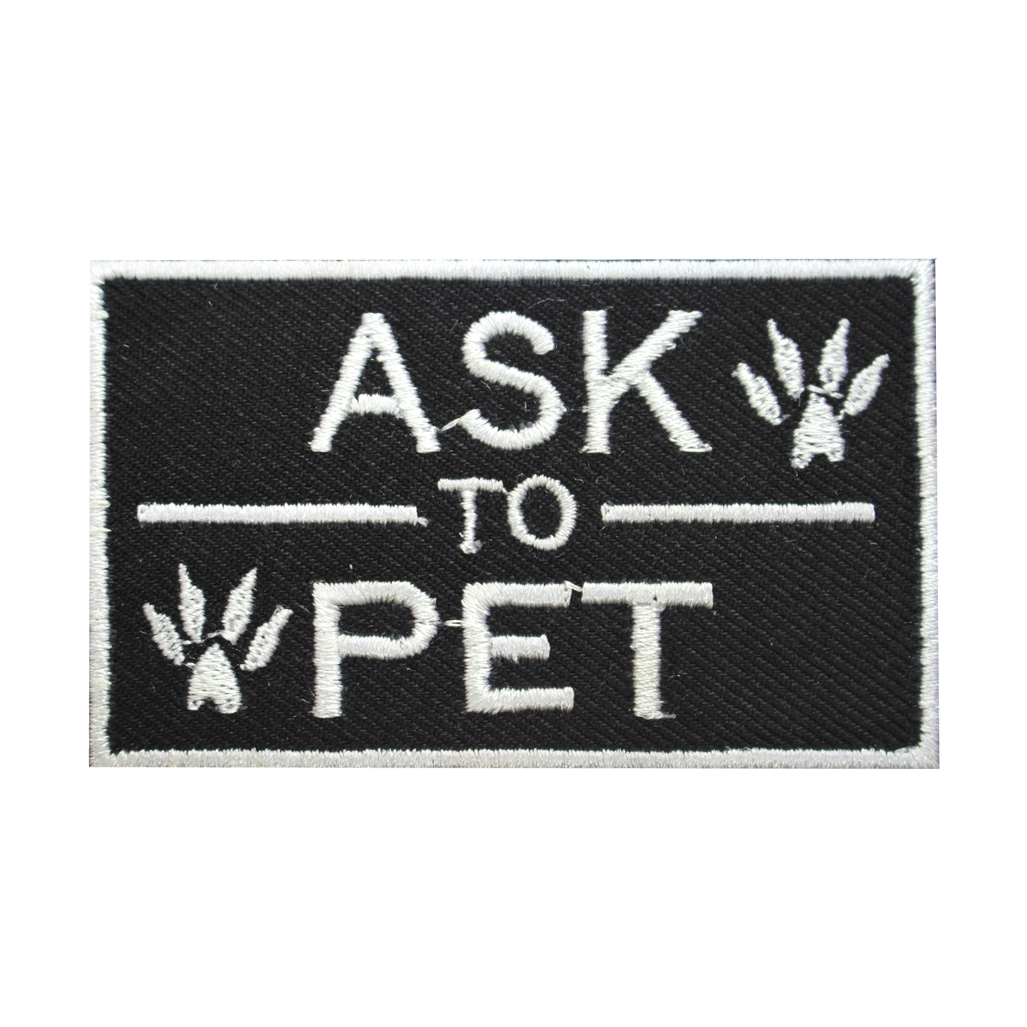 ASK TO PET Words Slogan Letters Logo Sew On Patch Badge