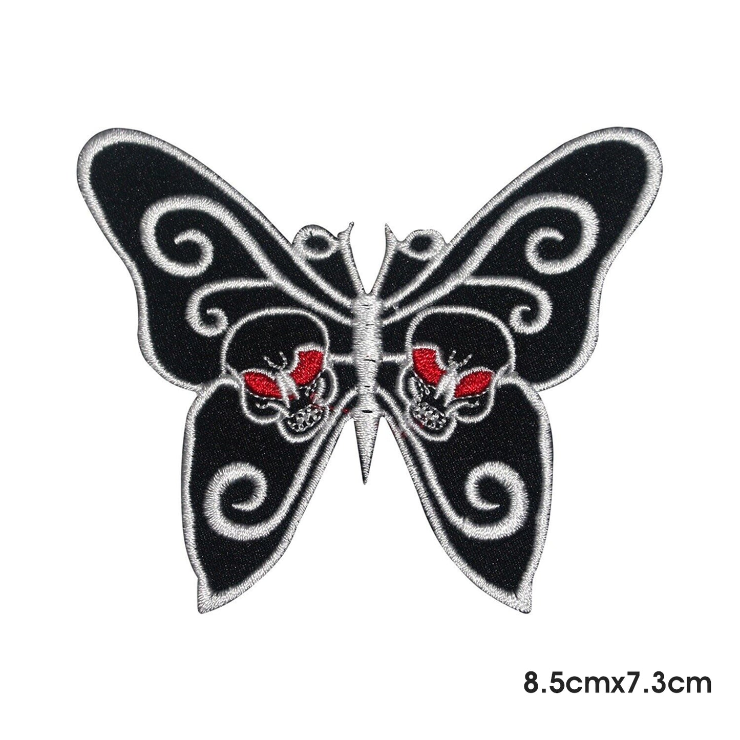 BUTTERFLY BLACK Patch Iron on Sew on Patch Badge For Clothes.