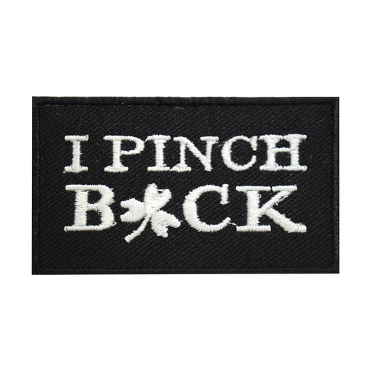 I PINCH BACK Palabras Lema Letras Logo Coser en parche Insignia