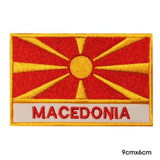 Bandera nacional de Macedonia con nombre