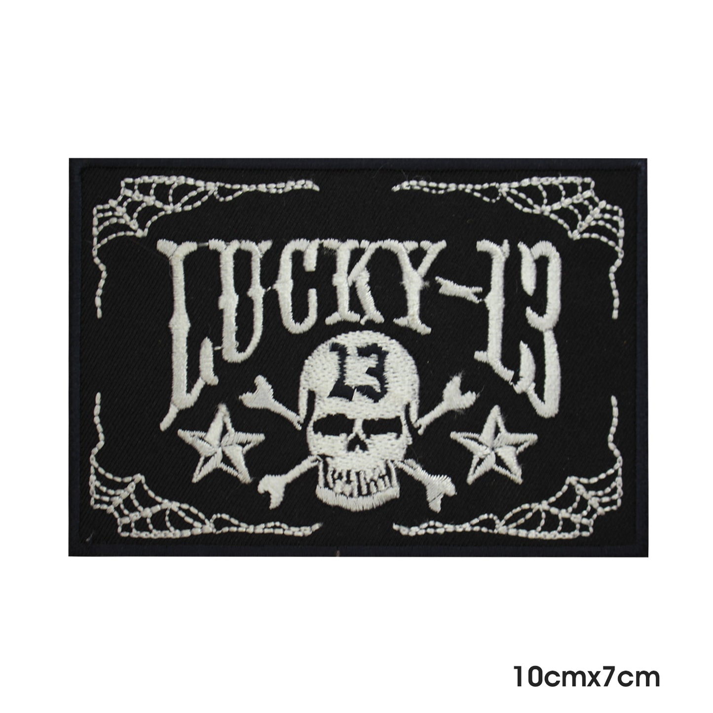 Parche con logotipo rectangular Lucky 13, parche para coser o planchar, insignia para ropa.