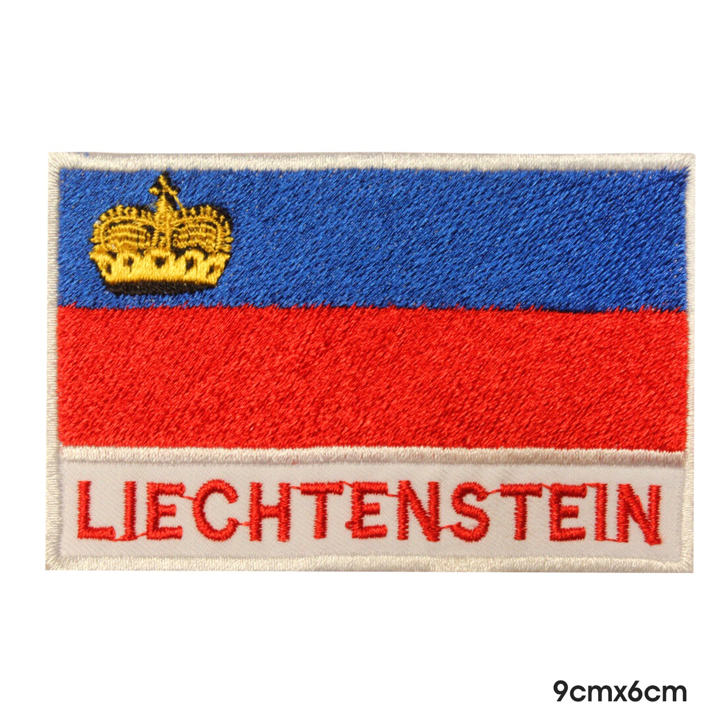 Drapeau national du Liechtenstein avec nom