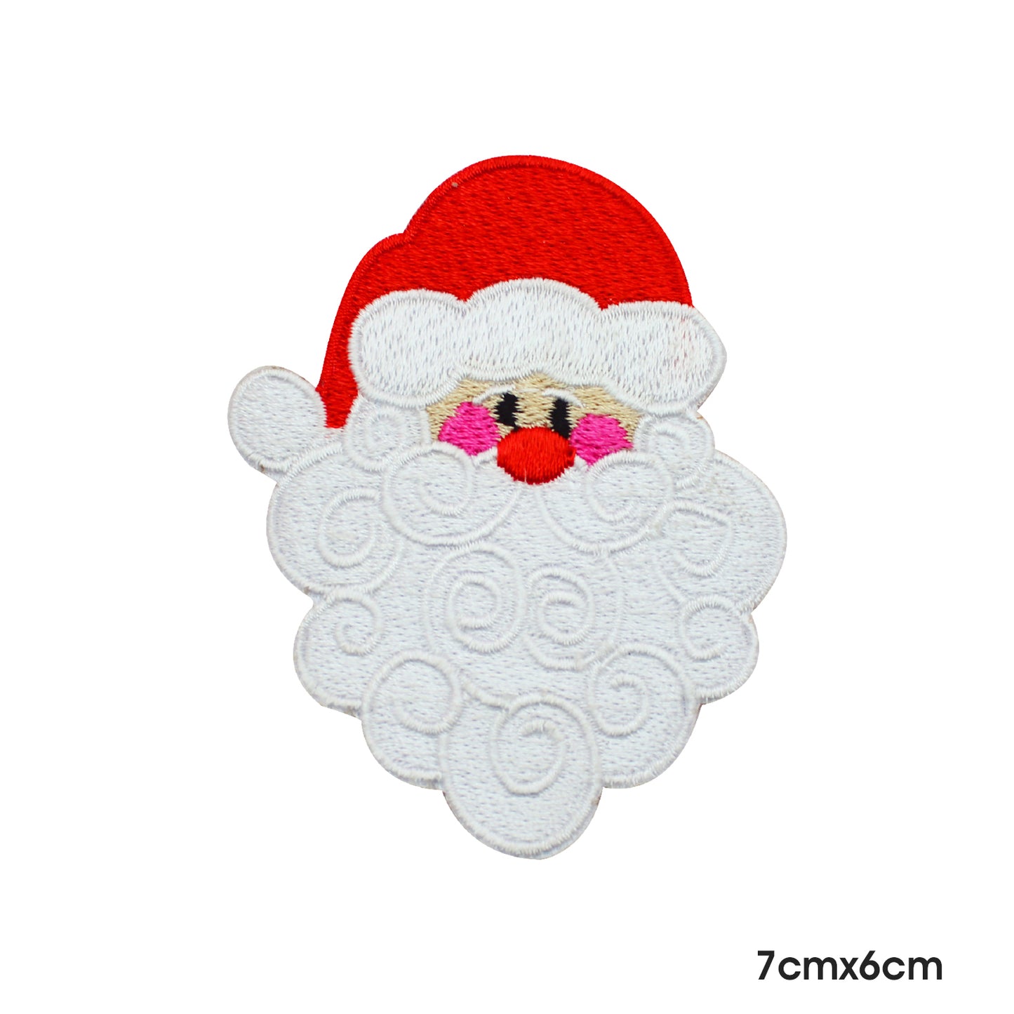 Santa With Beard Patch Iron on Sew on Embroidered Patch/Badge.