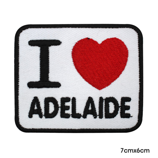 I Love Adelaide Patch Iron on Sew on Patch Badge For Clothes.