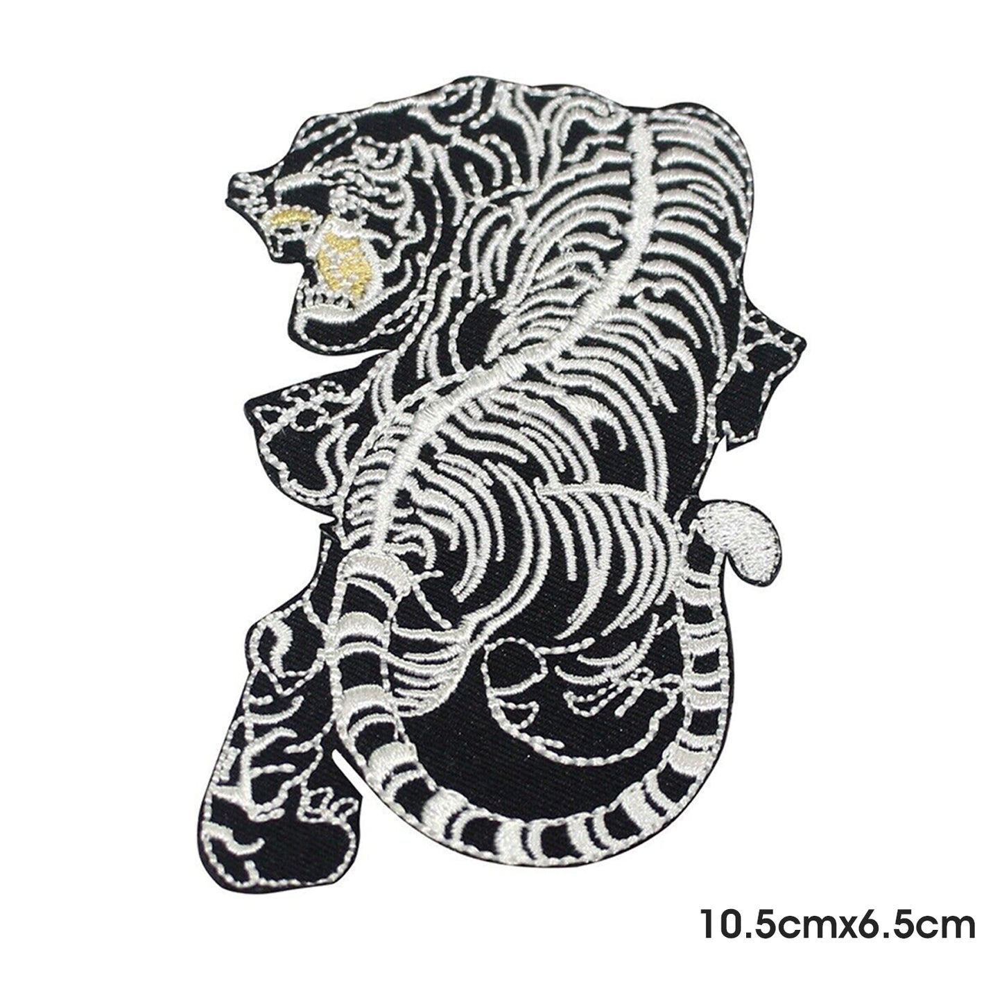 Tiger Black Patch Iron on Sew on Patch Badge For Clothes.