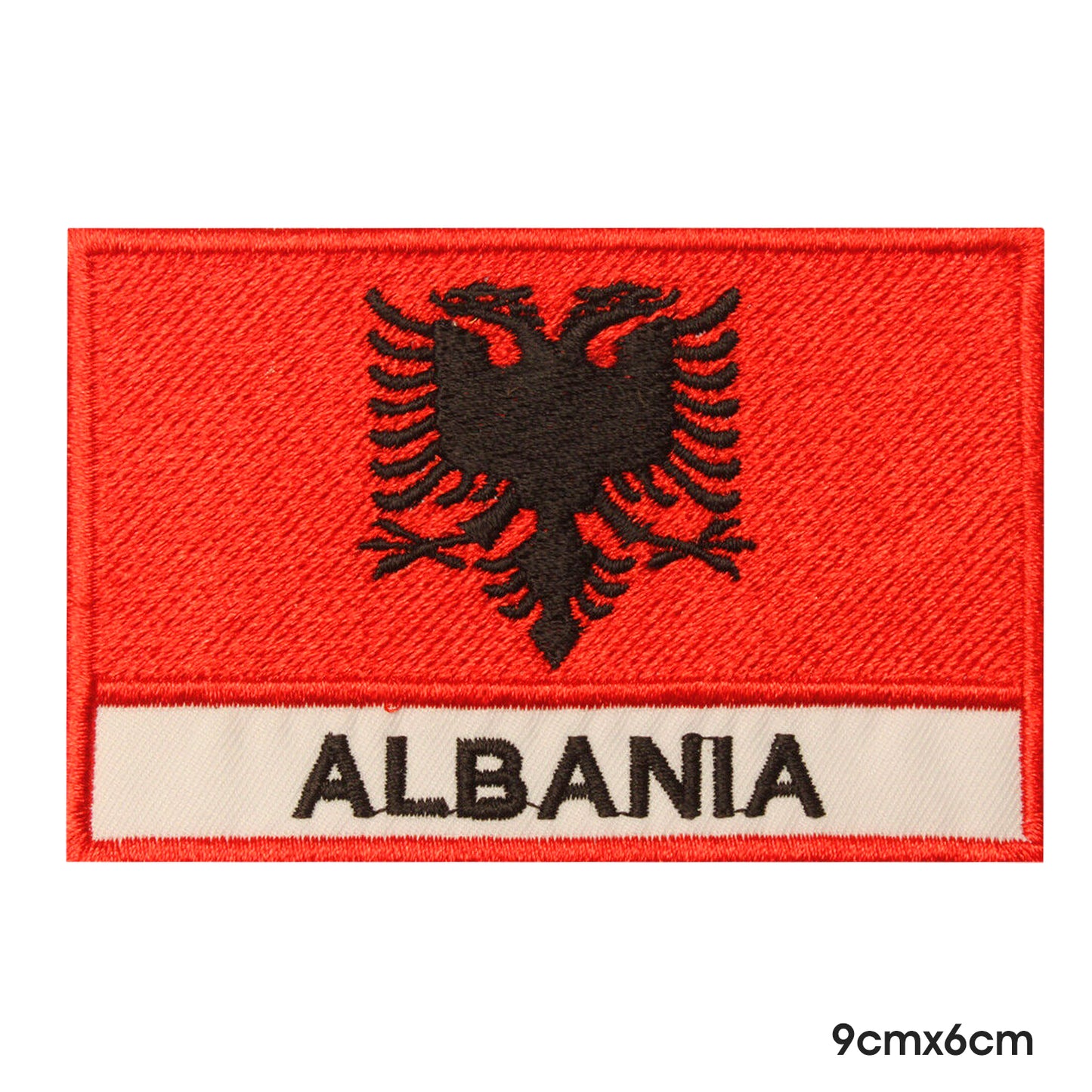 Drapeau national de l'Albanie avec nom