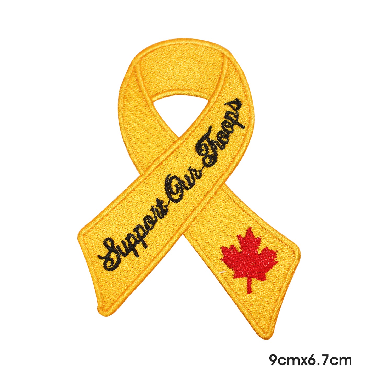 Support Our Troop Canada Leaf Ribbon Patch Iron on Sew on Patch Badge For Clothes.