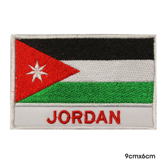 Drapeau national de Jordanie avec nom