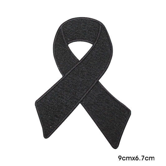 Ribbon 9 Black Patch Iron on Sew on Patch Badge For Clothes.