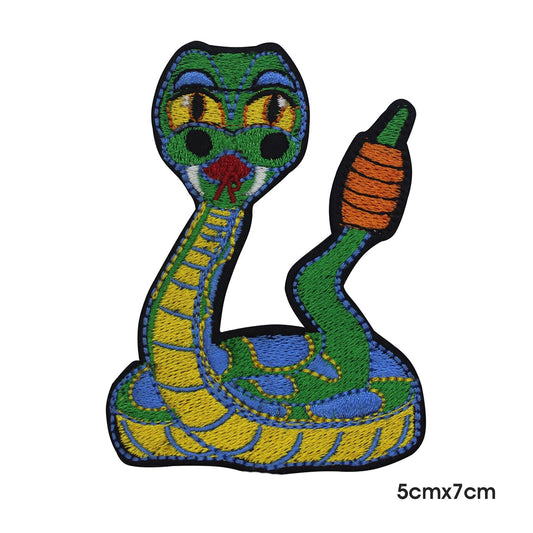 Patch serpent à hochet thermocollant à coudre sur badge pour vêtements.