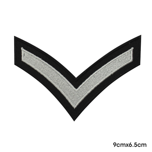 Parche blanco con tira del ejército para planchar y coser, insignia para ropa.