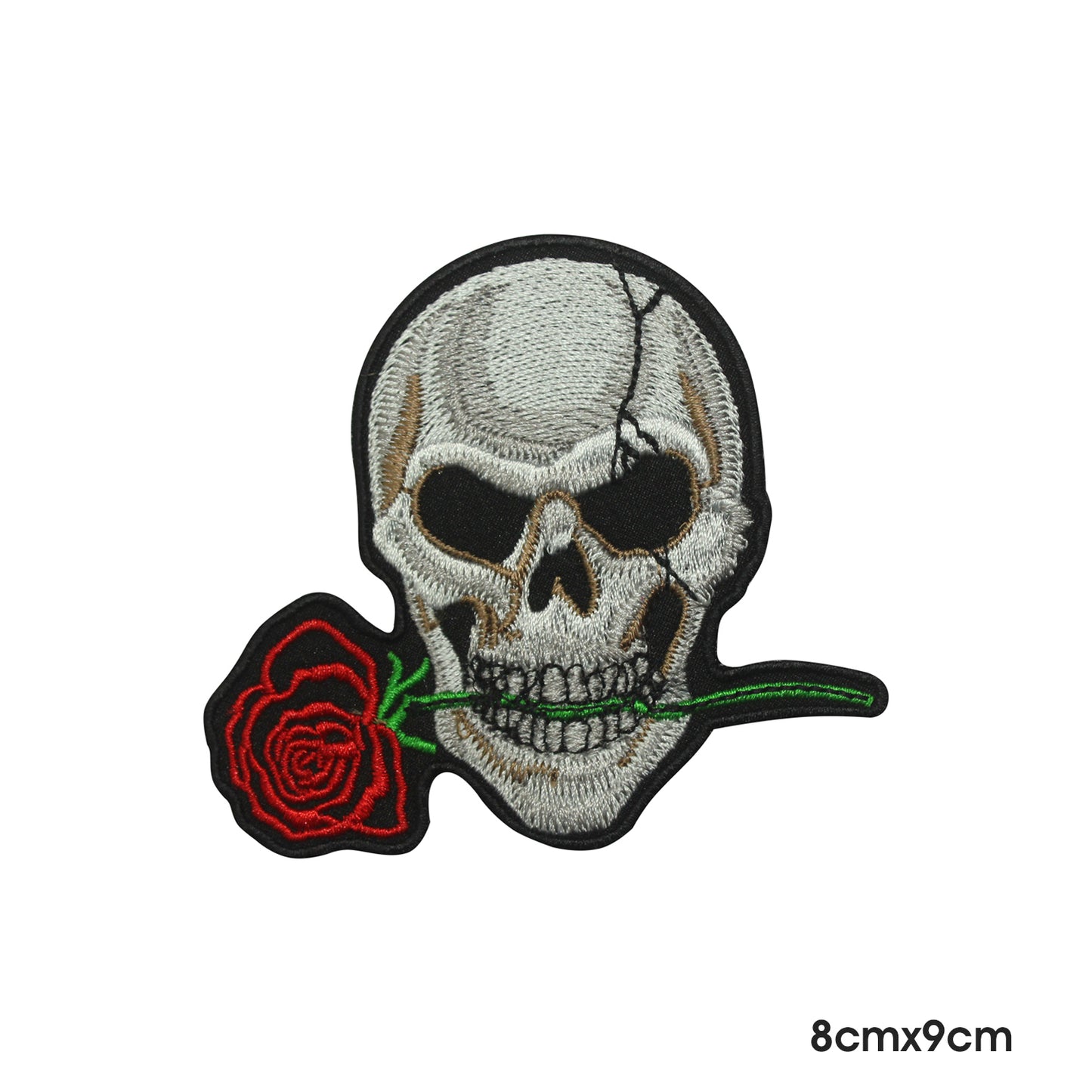 Skull Face With Flower Patch Iron on Sew on Patch Badge For Clothes.