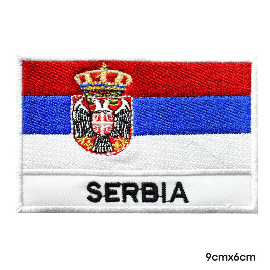 Bandera nacional de Serbia con nombre