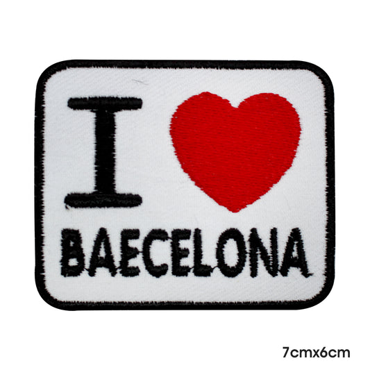 I Love Barcelona Patch Iron on Sew on Patch Badge For Clothes.