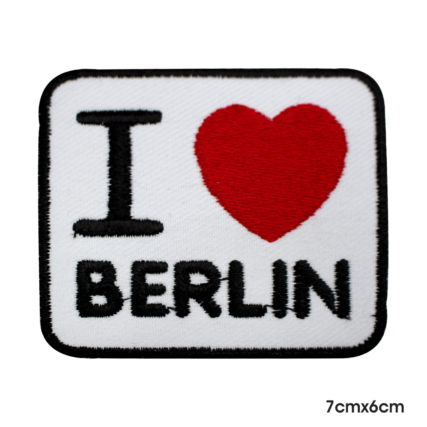 Patch I Love Berlin thermocollant à coudre pour vêtements.