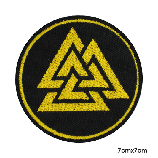 Val Knut Triangles Viking Patch Iron on Sew on Patch Badge For Clothes.