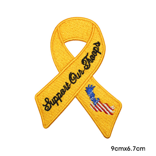 Support Our Troops Patch Iron on Sew on Patch Badge For Clothes.