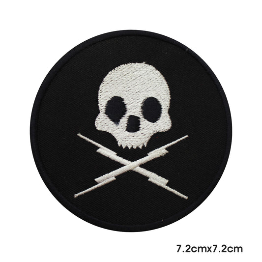 Lucky 13 Biker skull Patch Iron on Sew on Patch Badge For Clothes.