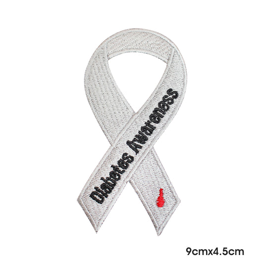 Diabetes Awareness Ribbon Patch Iron on Sew on Patch Badge For Clothes.