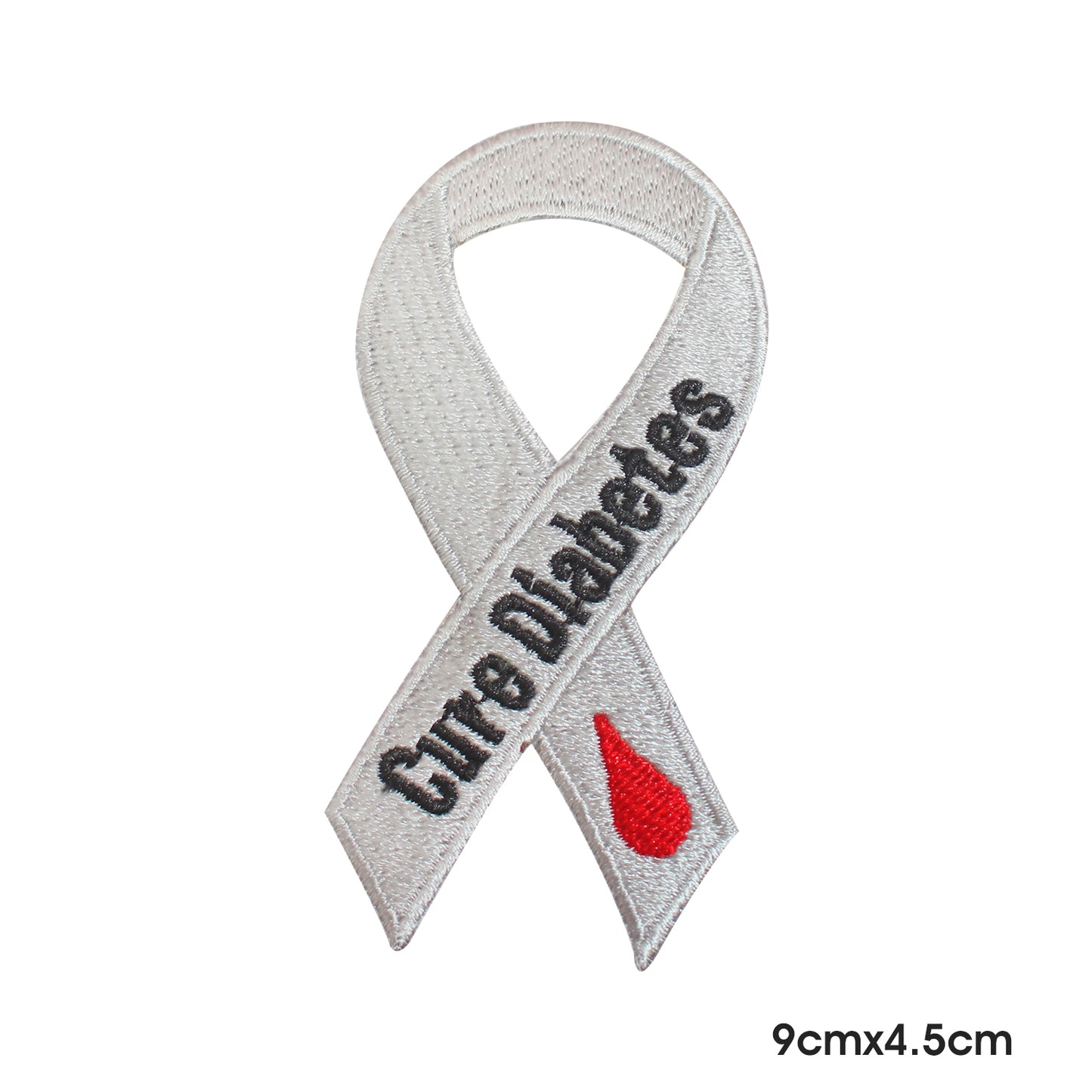 Cure Diabetes Ribbon Patch Iron on Sew on Patch Badge For Clothes.