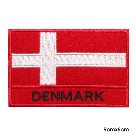 Drapeau national du Danemark avec nom