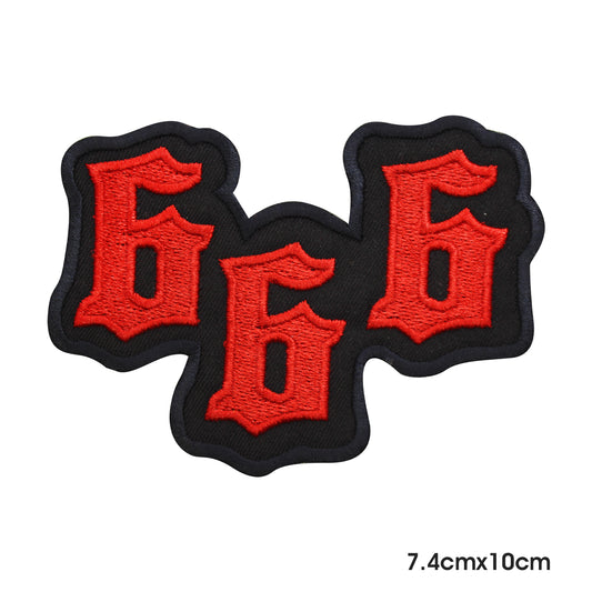 Patch avec logo numéro du diable 666, thermocollant à coudre sur badge pour vêtements.