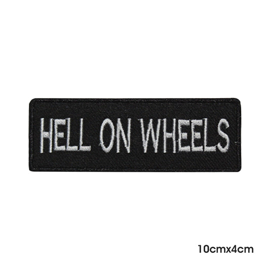 Logo du slogan du motard Hell On Wheels