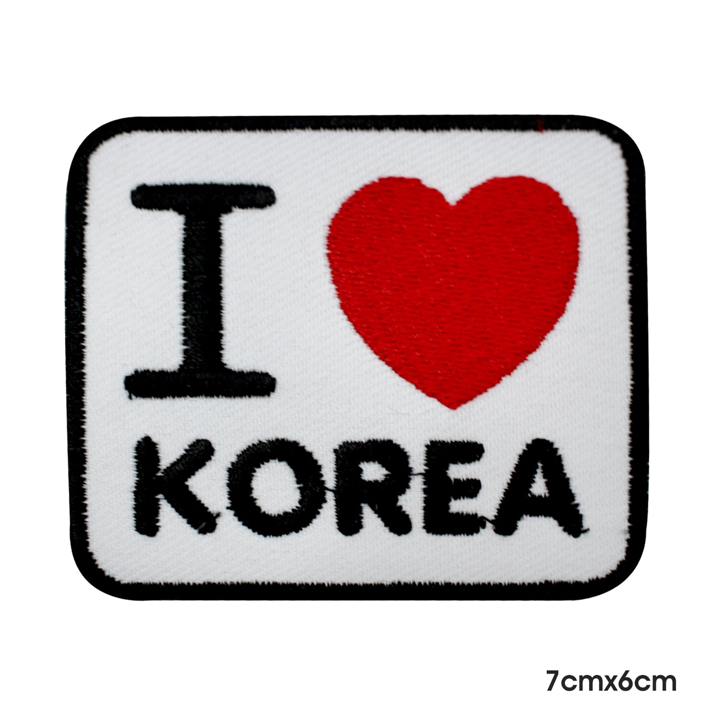 Patch thermocollant I Love Korea à coudre sur badge pour vêtements.