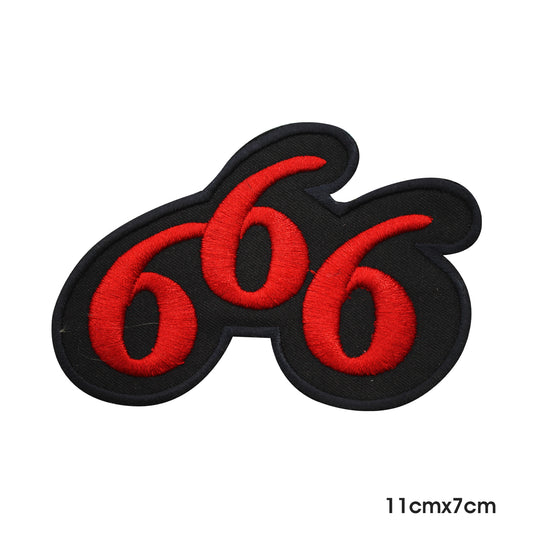 Patch avec logo numéro du diable 666, thermocollant à coudre sur badge pour vêtements.