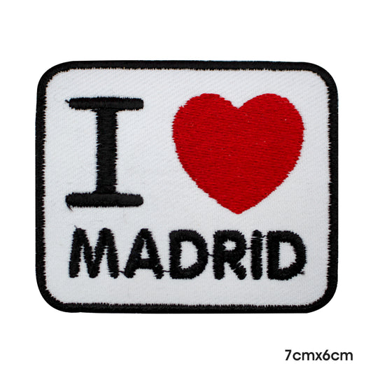 J'aime Madrid Patch thermocollant à coudre sur patch pour vêtements.