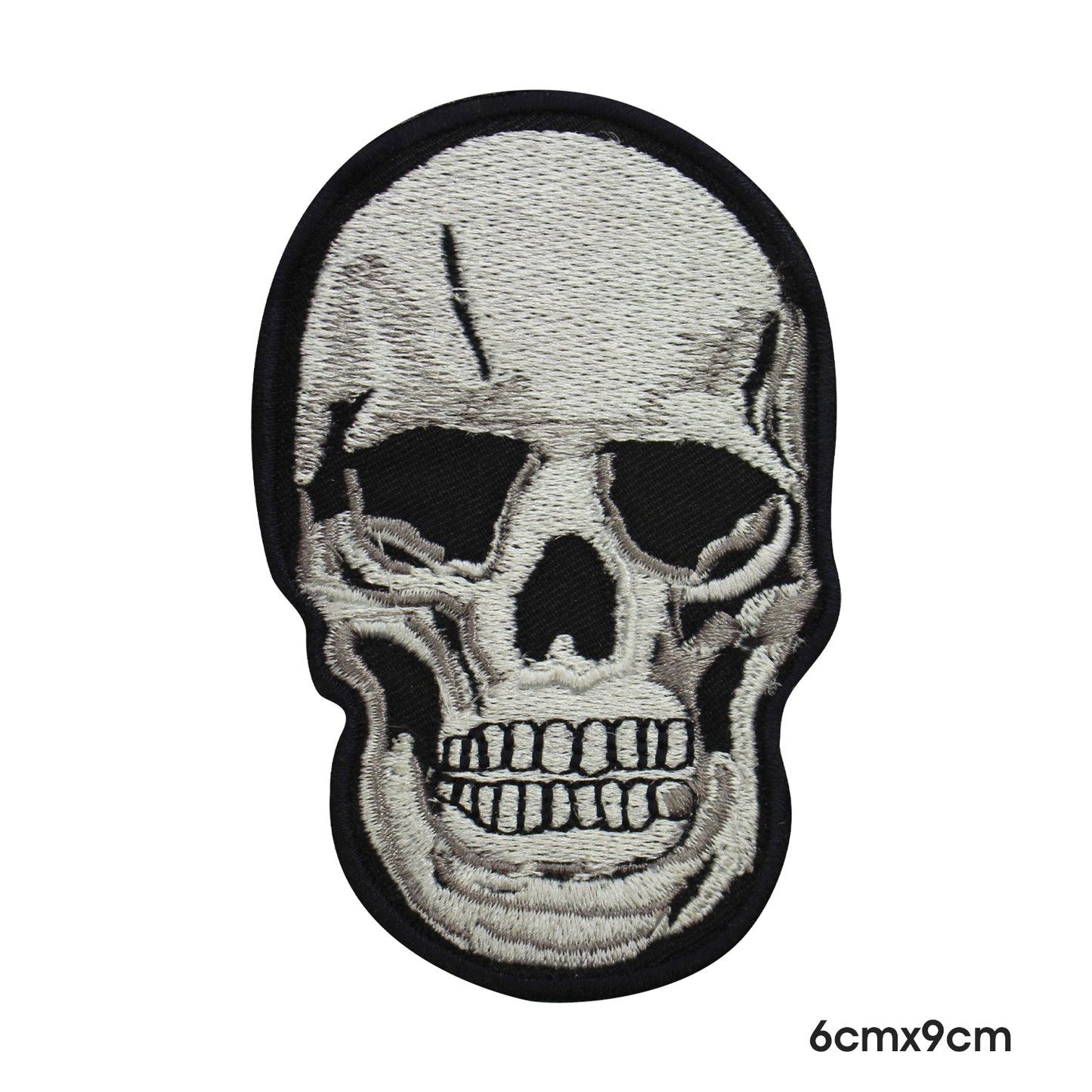 Skull Silver Patch Iron on Sew on Patch Badge For Clothes.