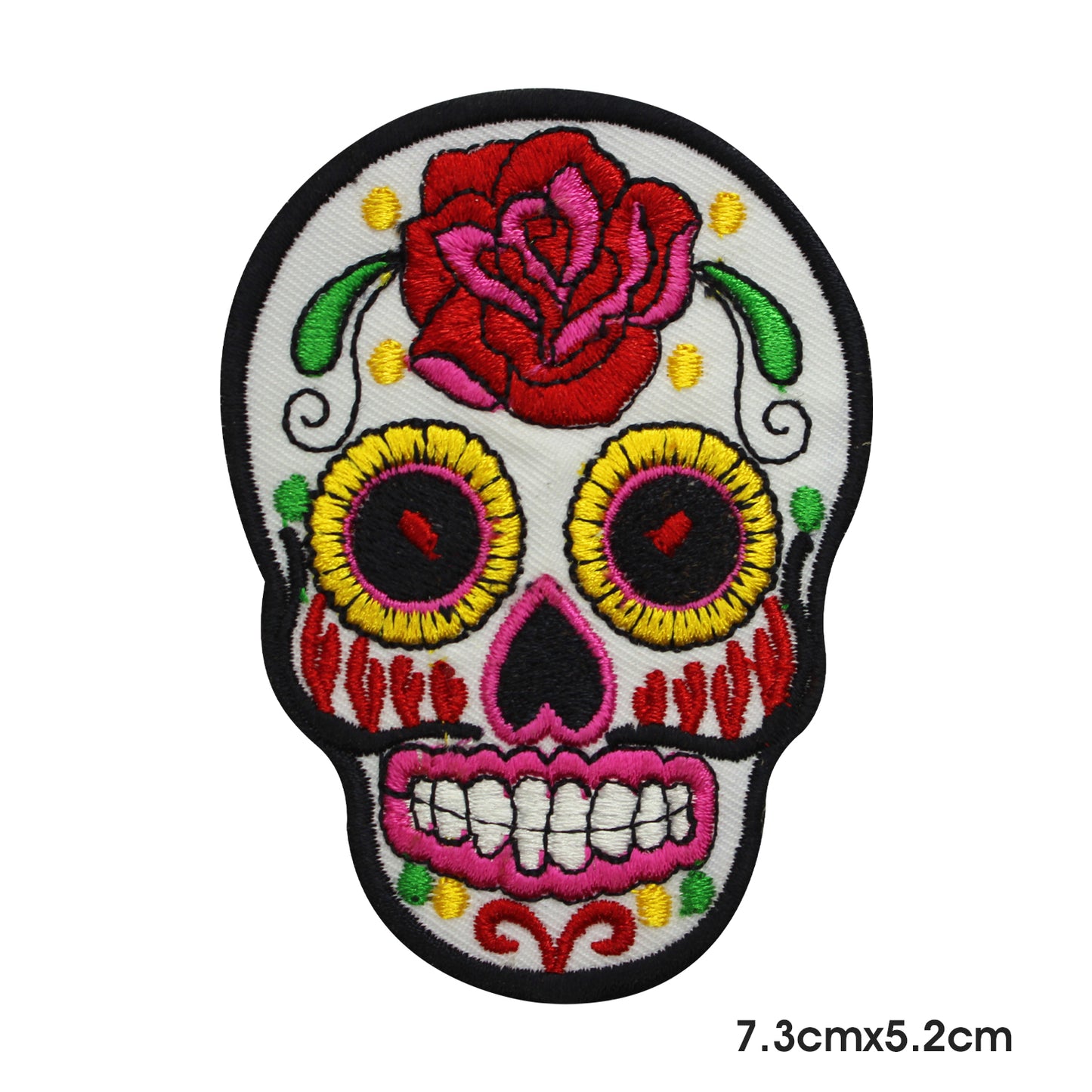 Parche de calavera mexicana para planchar y coser, insignia para ropa.