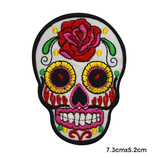 Mexican Skull Patch Iron on Sew on Patch Badge For Clothes.