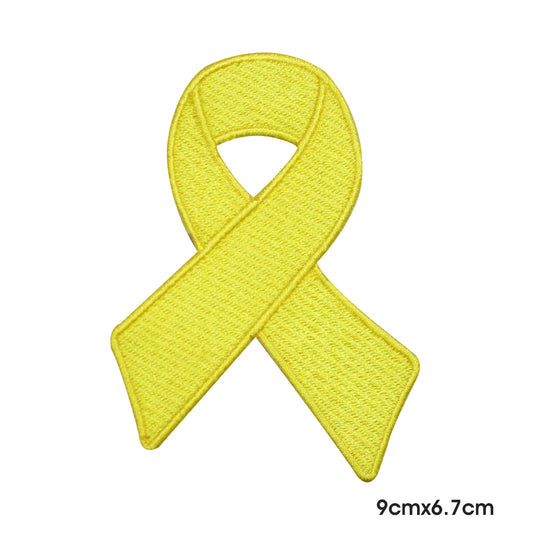 Ribbon 1 Yellow Patch Iron on Sew on Patch Badge For Clothes.