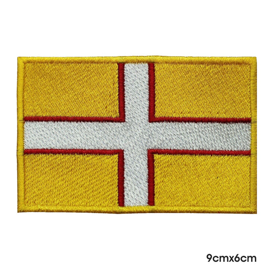 DORSET County Flag Patch Iron on Sew on Patch Badge For Clothes.